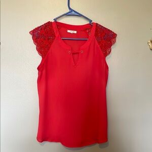 Maurice’s Red Lace Sleeve Women's Blouse